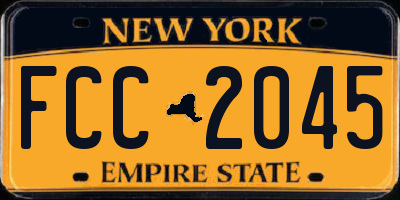 NY license plate FCC2045