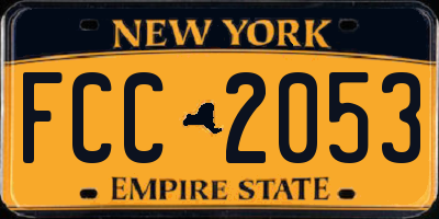 NY license plate FCC2053