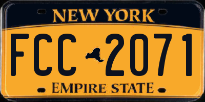 NY license plate FCC2071