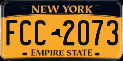 NY license plate FCC2073