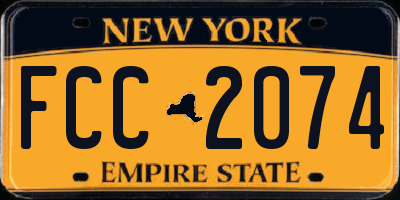 NY license plate FCC2074