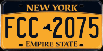NY license plate FCC2075