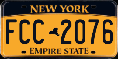 NY license plate FCC2076