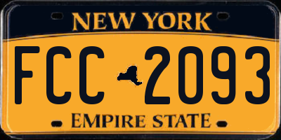 NY license plate FCC2093