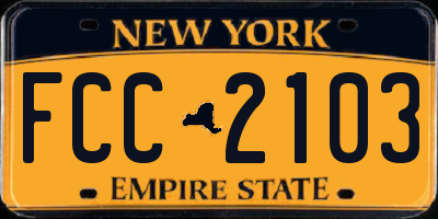 NY license plate FCC2103