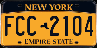 NY license plate FCC2104