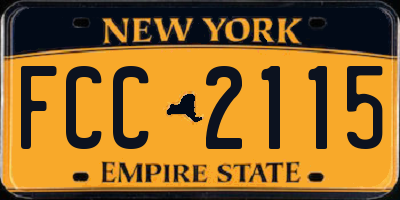 NY license plate FCC2115