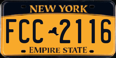 NY license plate FCC2116