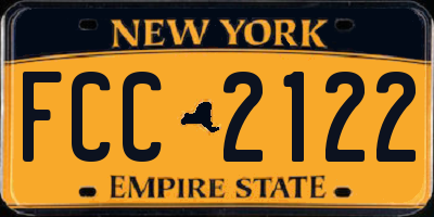 NY license plate FCC2122