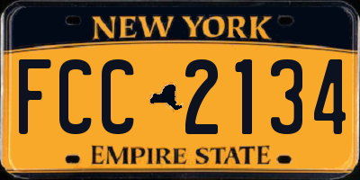 NY license plate FCC2134