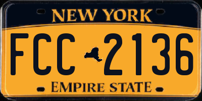 NY license plate FCC2136