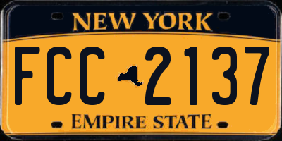 NY license plate FCC2137