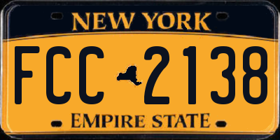 NY license plate FCC2138