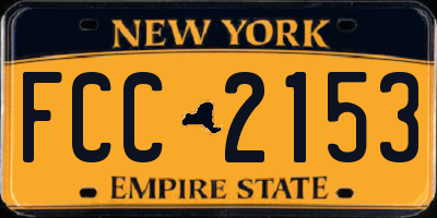 NY license plate FCC2153