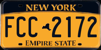 NY license plate FCC2172