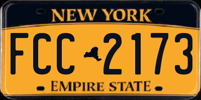 NY license plate FCC2173