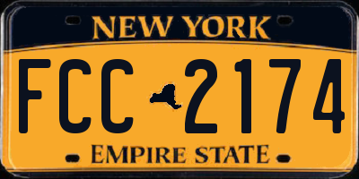 NY license plate FCC2174