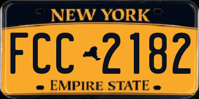 NY license plate FCC2182