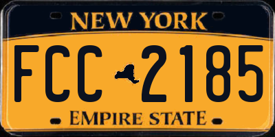 NY license plate FCC2185