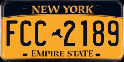 NY license plate FCC2189