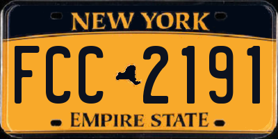 NY license plate FCC2191