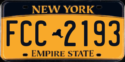 NY license plate FCC2193