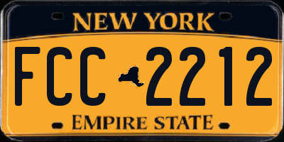 NY license plate FCC2212