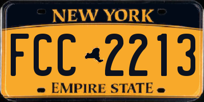 NY license plate FCC2213