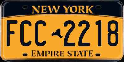 NY license plate FCC2218