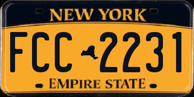 NY license plate FCC2231