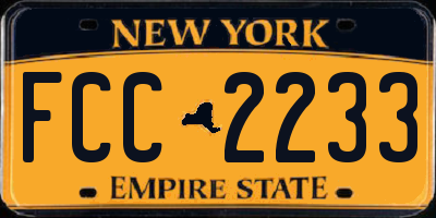 NY license plate FCC2233