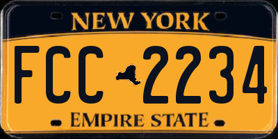 NY license plate FCC2234