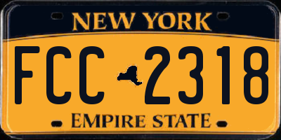 NY license plate FCC2318