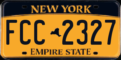 NY license plate FCC2327