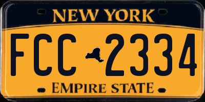 NY license plate FCC2334