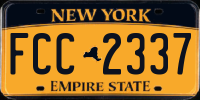 NY license plate FCC2337