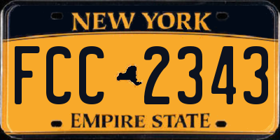 NY license plate FCC2343