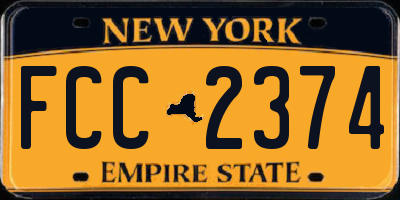 NY license plate FCC2374