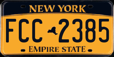 NY license plate FCC2385