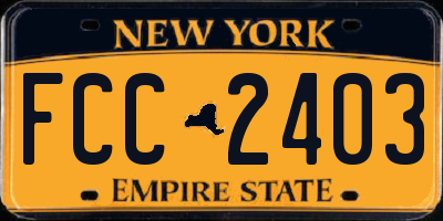 NY license plate FCC2403