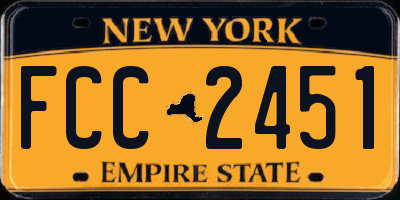 NY license plate FCC2451