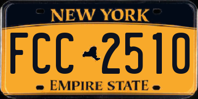 NY license plate FCC2510