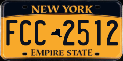 NY license plate FCC2512