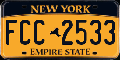 NY license plate FCC2533