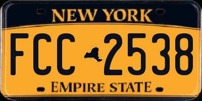 NY license plate FCC2538