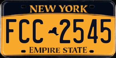 NY license plate FCC2545