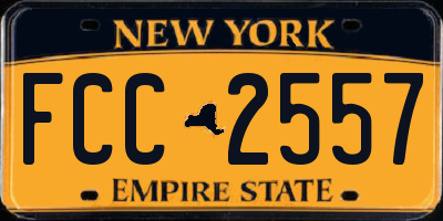 NY license plate FCC2557