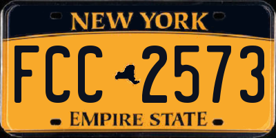 NY license plate FCC2573