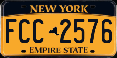 NY license plate FCC2576