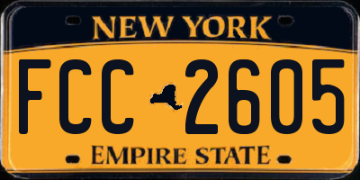 NY license plate FCC2605